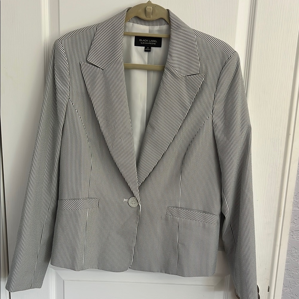 Evan Picone Black and White Blazer Professional Suit Jacket